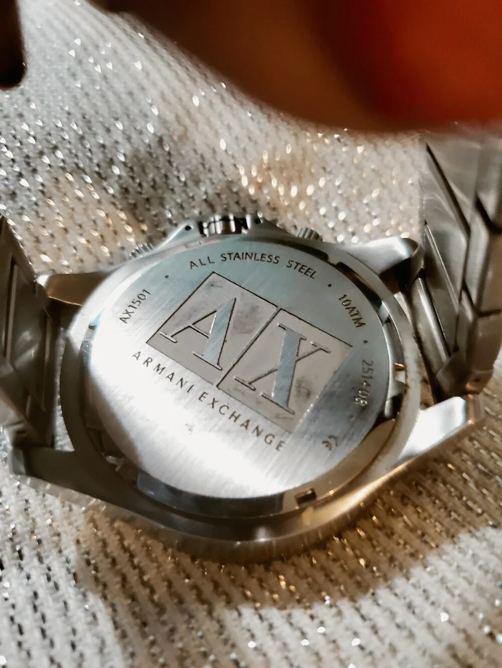 Armani Exchange brushed stainless